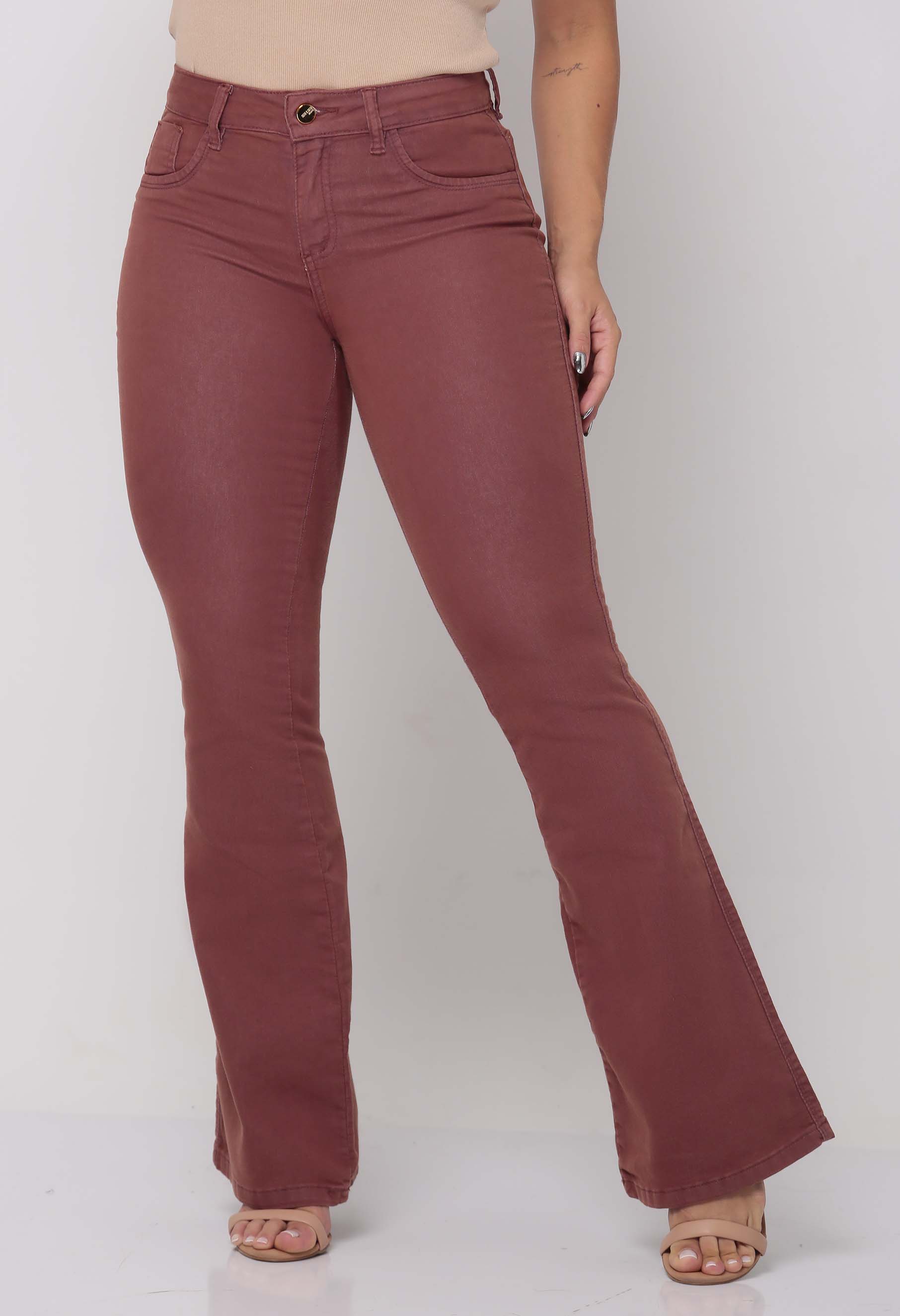 Calça jeans feminina shops marrom